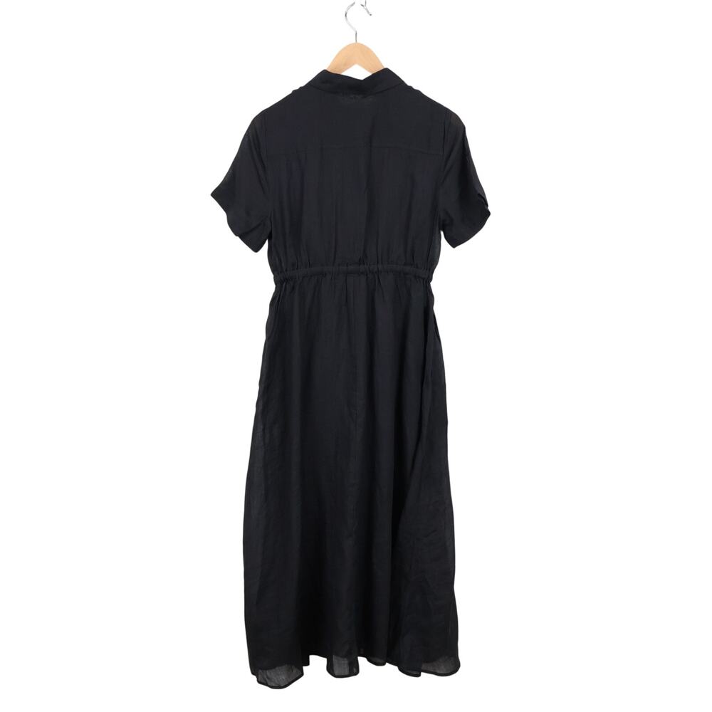 J.Crew Cerise Shirt Dress Ramie Black Size 8 Petite NWT - Picture 7 of 10